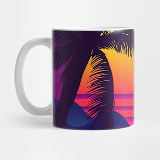 Classic Palm Tree Sunset Synthwave Mug